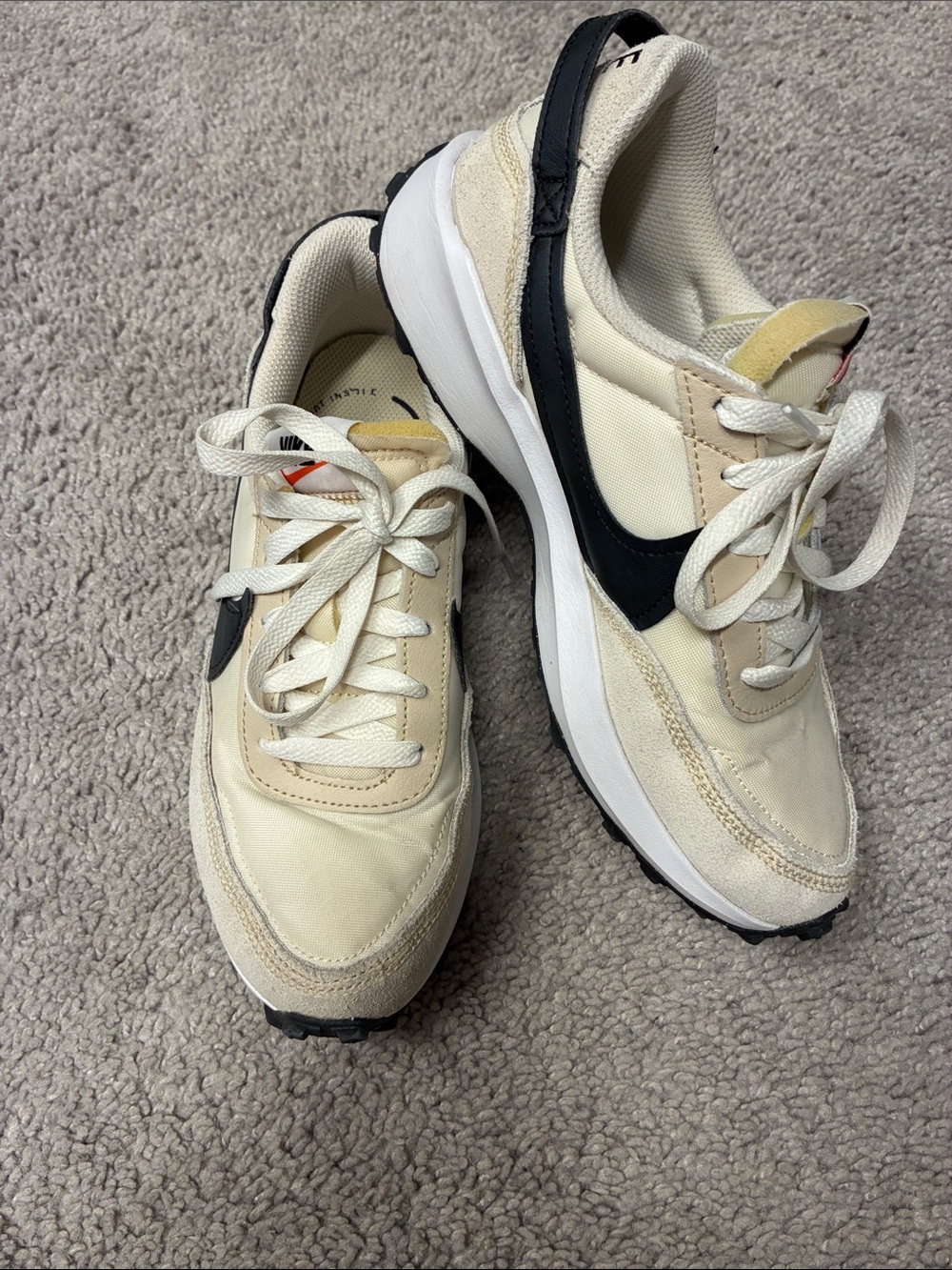 Nike Waffle Debut Sneaker Cream and Black